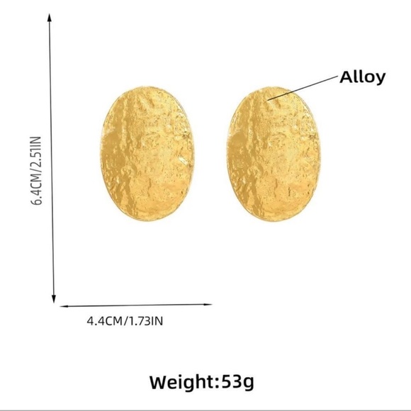 Zara Gold Oval Earrings - Picture 7 of 8